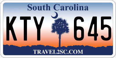 SC license plate KTY645