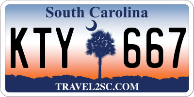 SC license plate KTY667