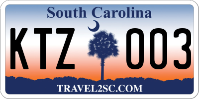 SC license plate KTZ003