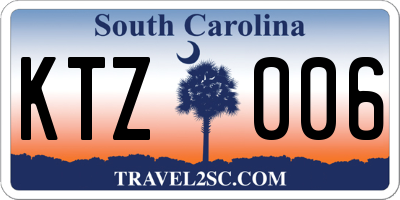 SC license plate KTZ006