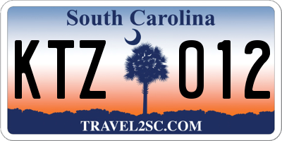 SC license plate KTZ012