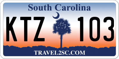 SC license plate KTZ103