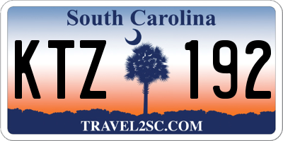 SC license plate KTZ192