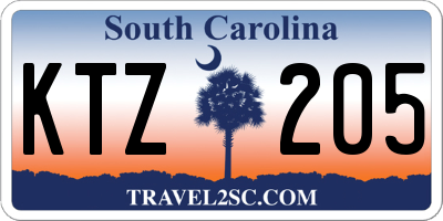 SC license plate KTZ205