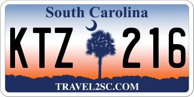 SC license plate KTZ216