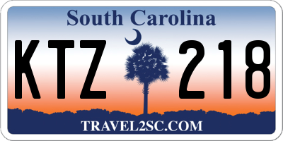 SC license plate KTZ218