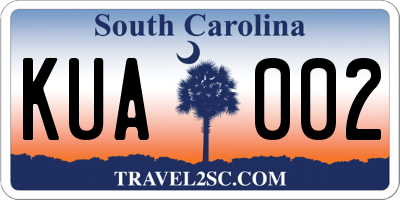SC license plate KUA002