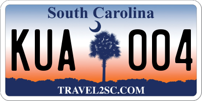SC license plate KUA004