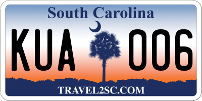 SC license plate KUA006