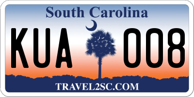 SC license plate KUA008
