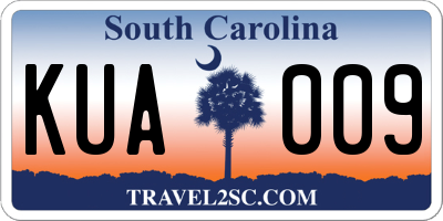 SC license plate KUA009