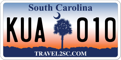 SC license plate KUA010