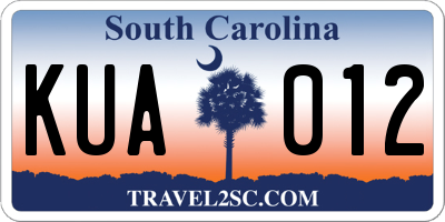 SC license plate KUA012