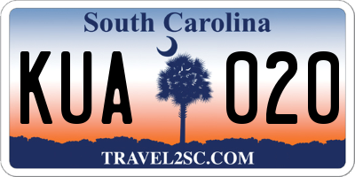 SC license plate KUA020