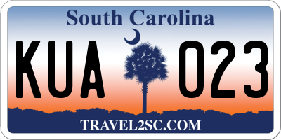SC license plate KUA023