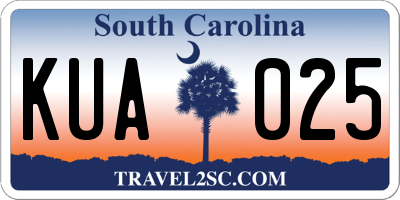SC license plate KUA025