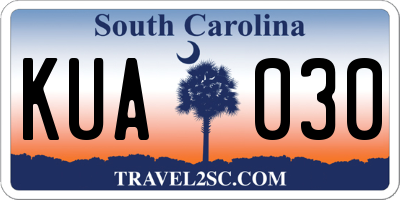 SC license plate KUA030