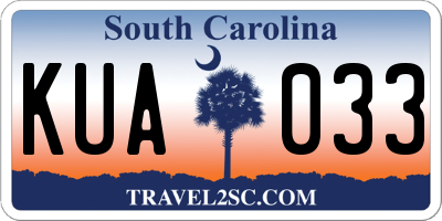 SC license plate KUA033