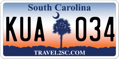 SC license plate KUA034