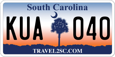 SC license plate KUA040