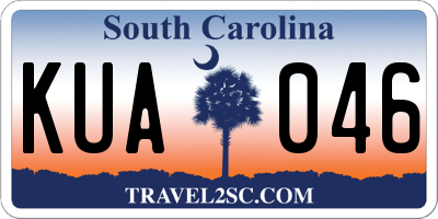SC license plate KUA046