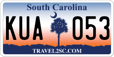 SC license plate KUA053