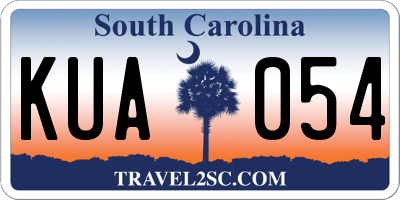 SC license plate KUA054