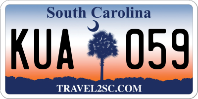 SC license plate KUA059