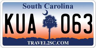 SC license plate KUA063