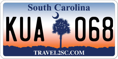 SC license plate KUA068