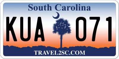 SC license plate KUA071