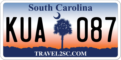 SC license plate KUA087