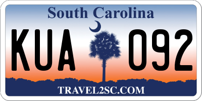 SC license plate KUA092