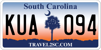 SC license plate KUA094