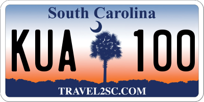 SC license plate KUA100