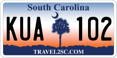 SC license plate KUA102