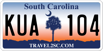 SC license plate KUA104