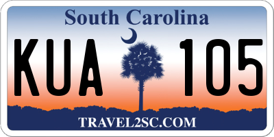 SC license plate KUA105