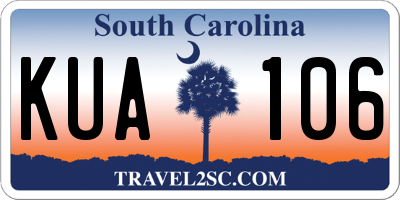 SC license plate KUA106