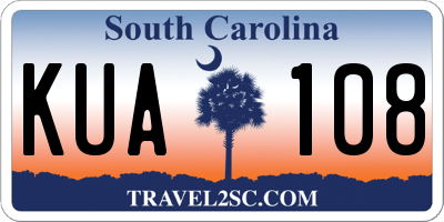 SC license plate KUA108