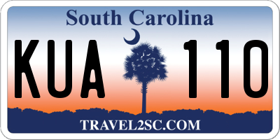 SC license plate KUA110