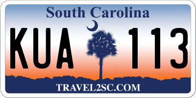 SC license plate KUA113