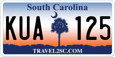 SC license plate KUA125