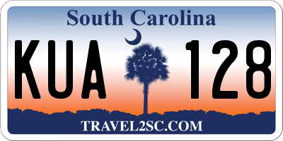 SC license plate KUA128