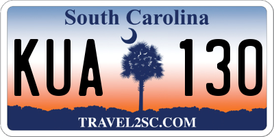 SC license plate KUA130