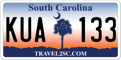 SC license plate KUA133