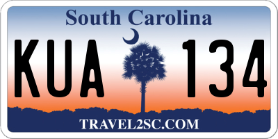 SC license plate KUA134