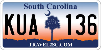 SC license plate KUA136