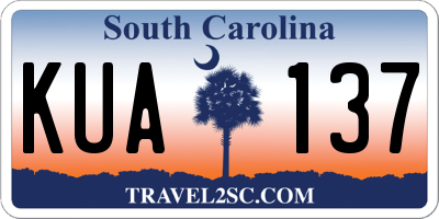 SC license plate KUA137