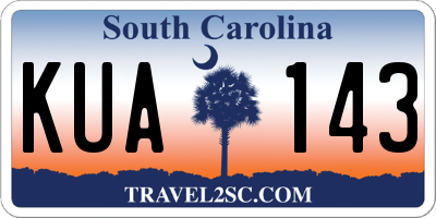 SC license plate KUA143